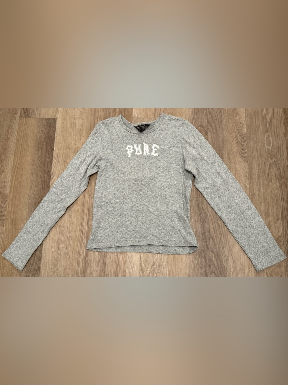 Vintage Abercrombie & Fitch Long Sleeve Shirt medium M Gray PURE EVIL Y2K A&F